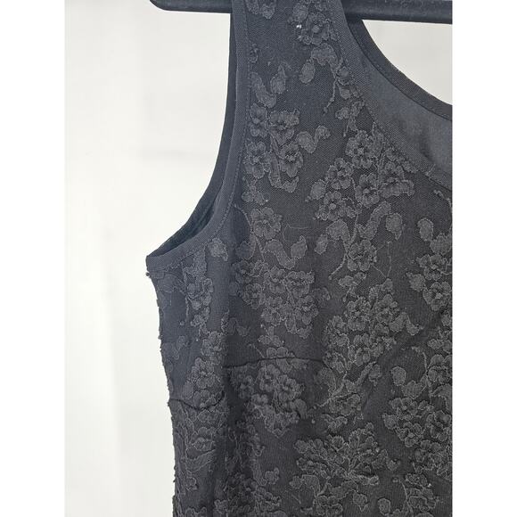 Xscape Women's Black Floral Pattern Sleeveless Scoop Neck Wide Strip Top Size 1X - Picture 2 of 5